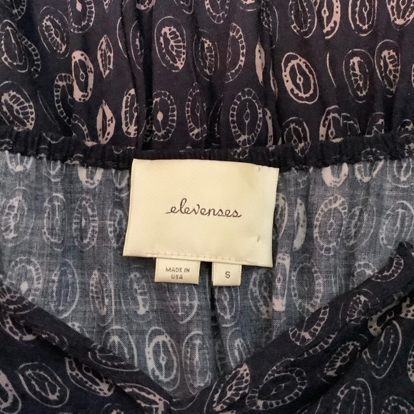 Anthropologie Elevenses Navy Print Romper Sz-S - Picture 5 of 5